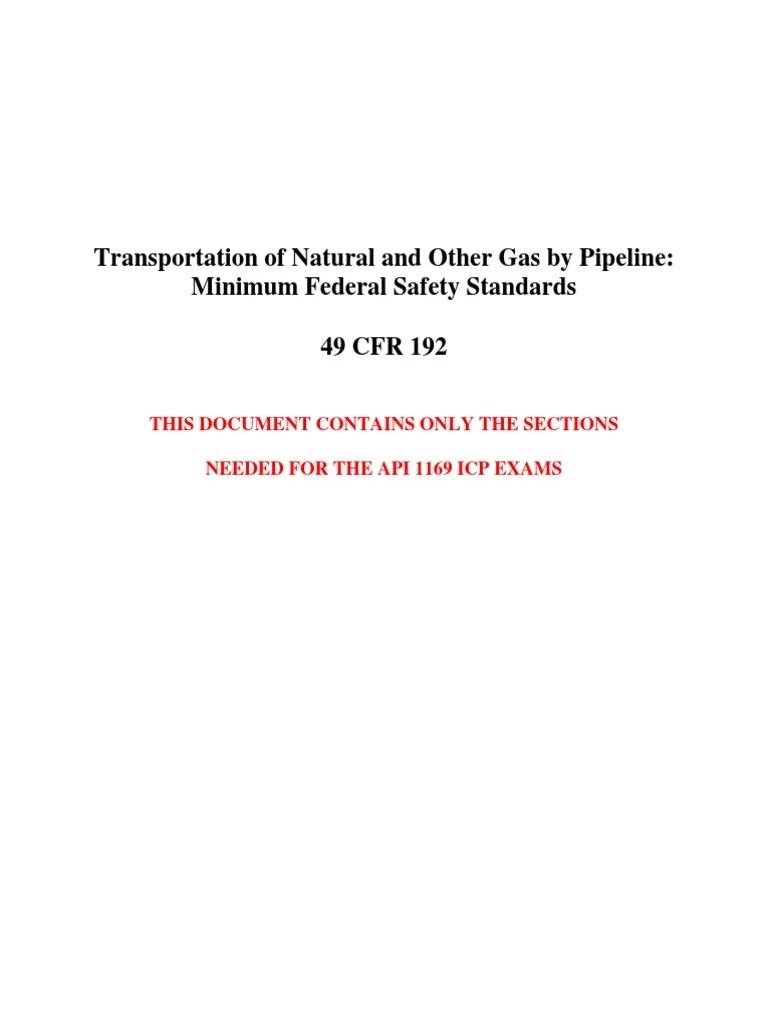 Transportation of Natural and Other Gas by Pipeline Minimum Federal