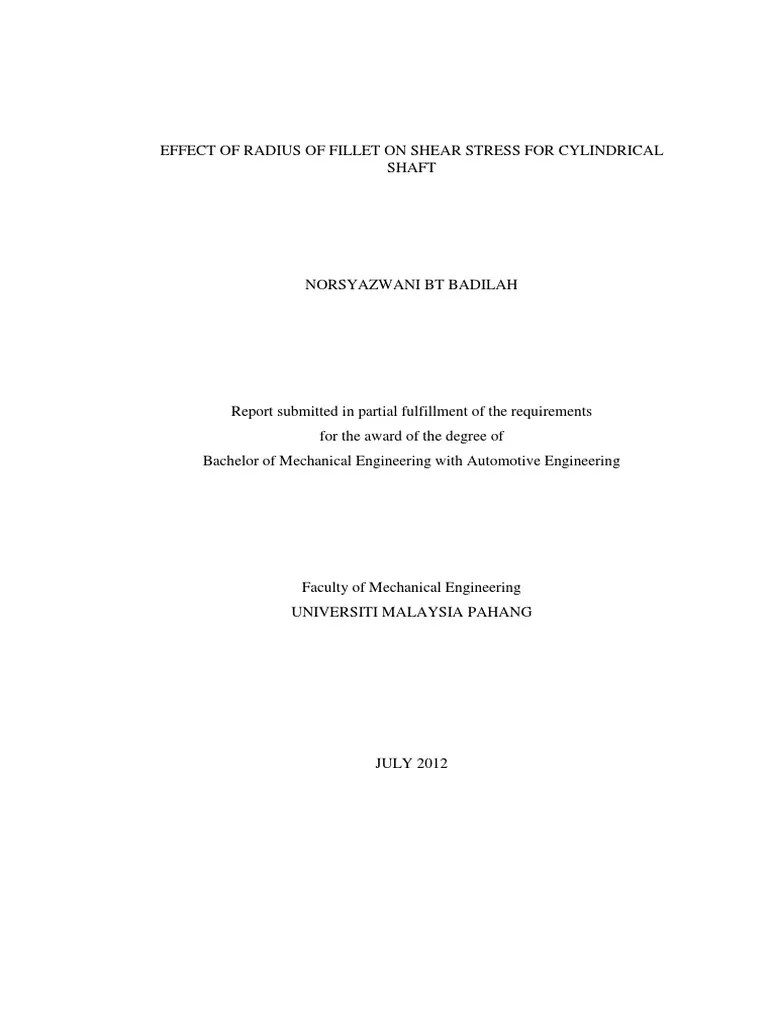 Effect of Fillet Radius PDF PDF Transmission (Mechanics) Stress