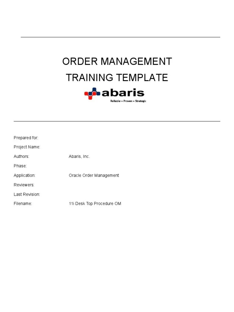 11i Desktop Procedure OM Receipt Menu