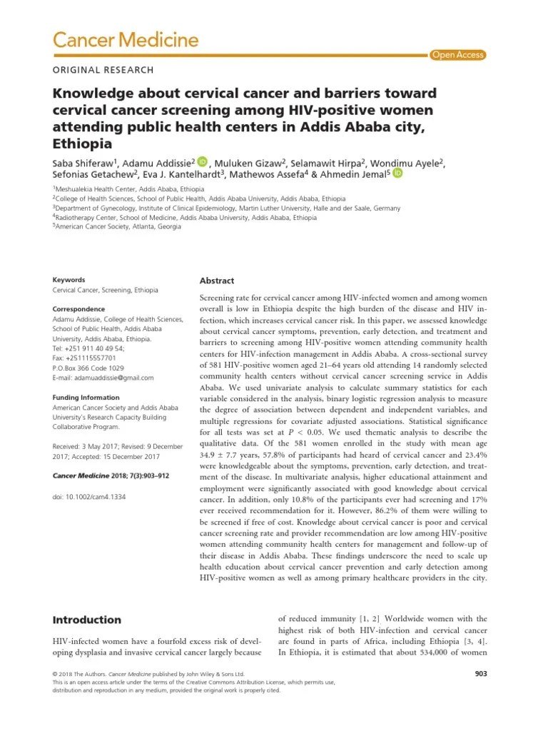 jurnal kanker servik Cervical Cancer Screening (Medicine) Free 30