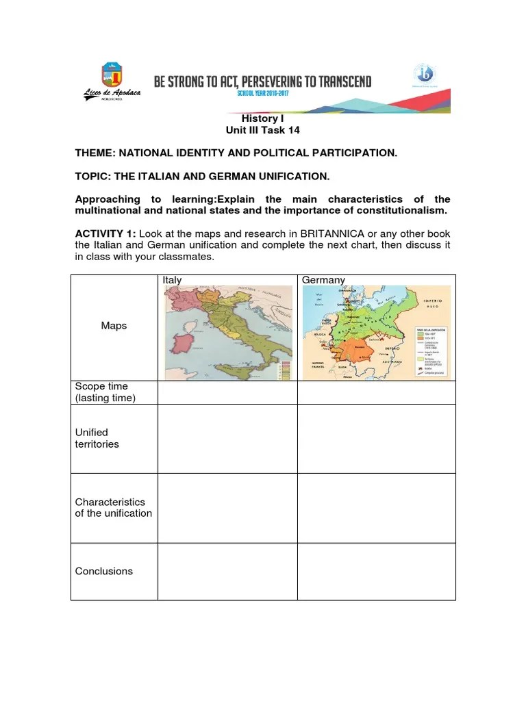 Task 14 THE ITALIAN AND GERMAN UNIFICATION | PDF