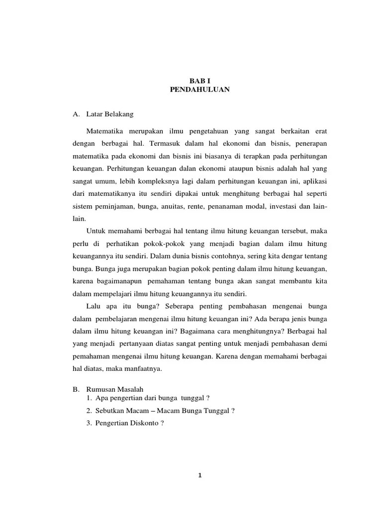 15++ Contoh Soal Bunga Tunggal Eksak Kumpulan Contoh Soal