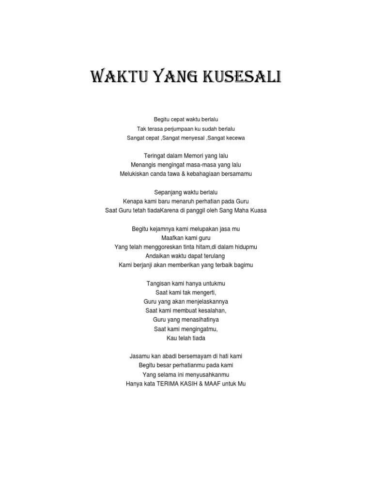 Waktu Yang Kusesali | PDF