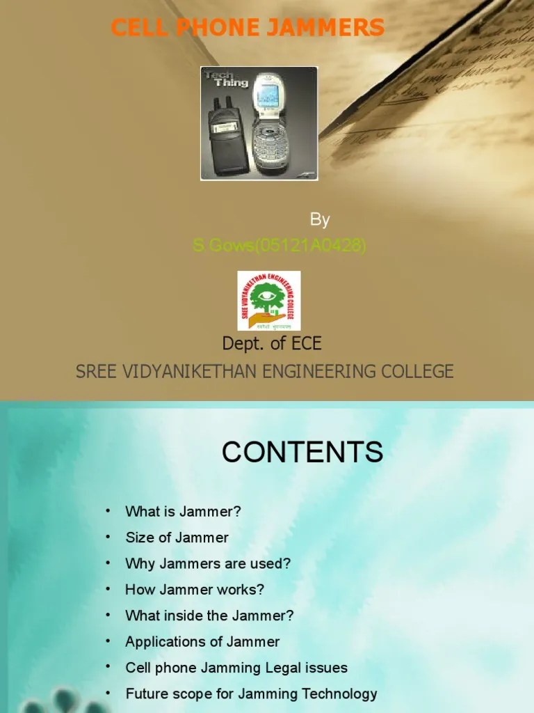 Cell Phone Jammer PDF Radio Mobile Phones