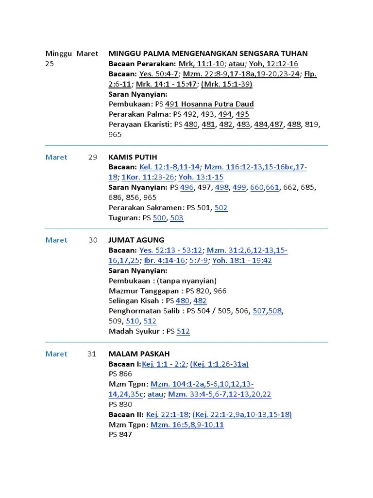 Usulan Lagu Trihari Suci | PDF