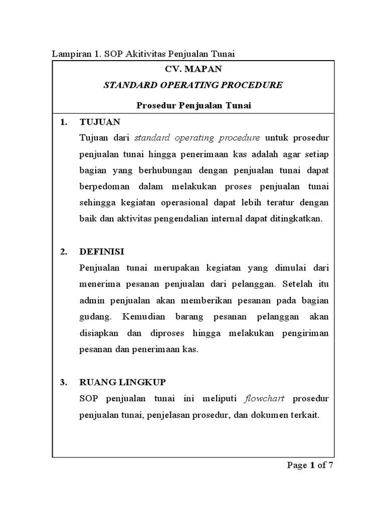 Sop Penjualan | PDF