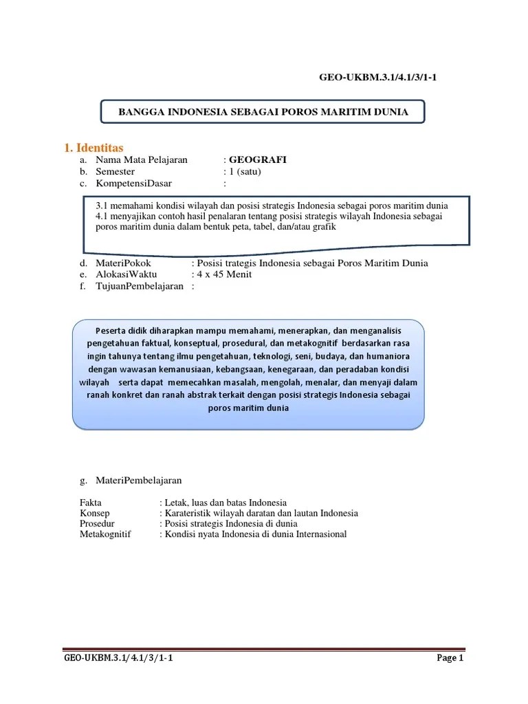Fix Ukbm - Indonesia Sebagai Poros Maritim | PDF