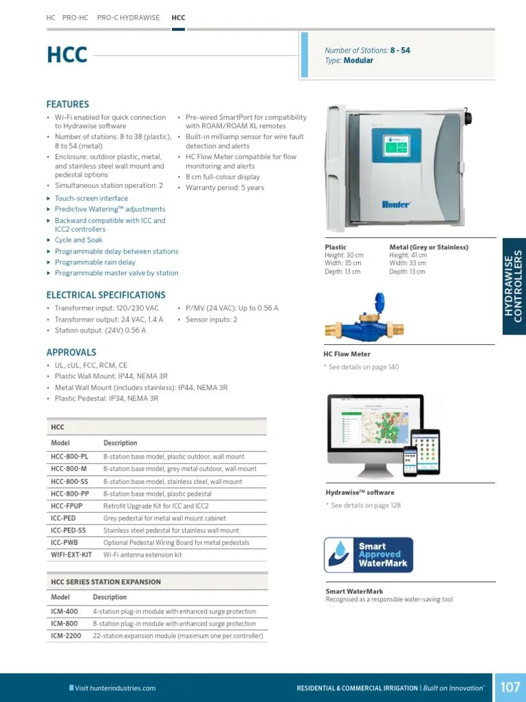 Hunter HCC Controller | PDF | Manufactured Goods | Electronics