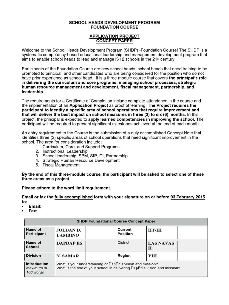 SHDP Application Project Concept Note Template v. 1.1.22January2016