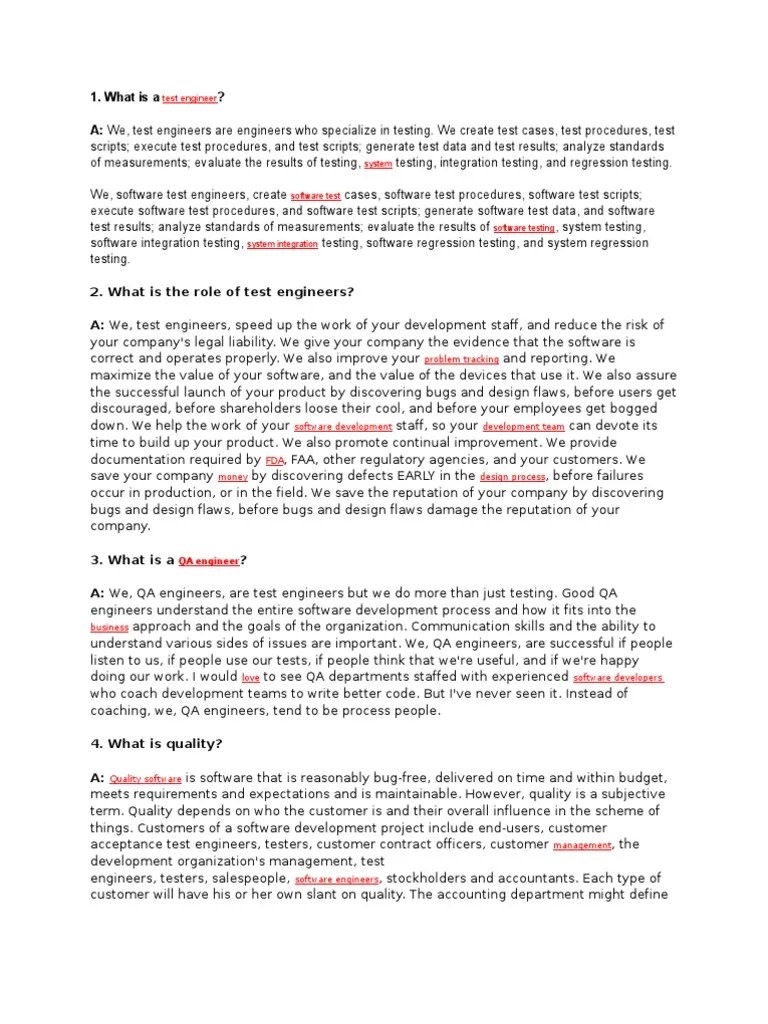 Imp Question Testing Software Testing Software Bug