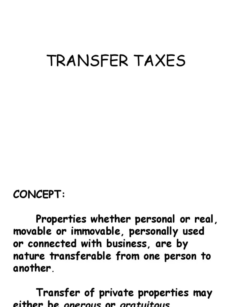 Transfer Tax PDF Loans Estate Tax In The United States
