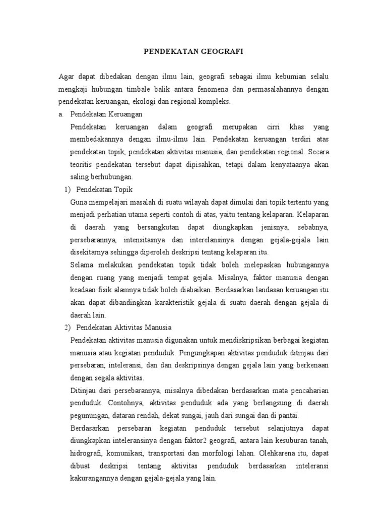 PENDEKATAN GEOGRAFI