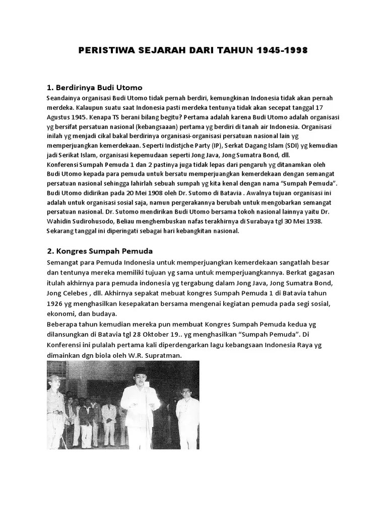 Peristiwa Sejarah Dari Tahun 1945 | PDF