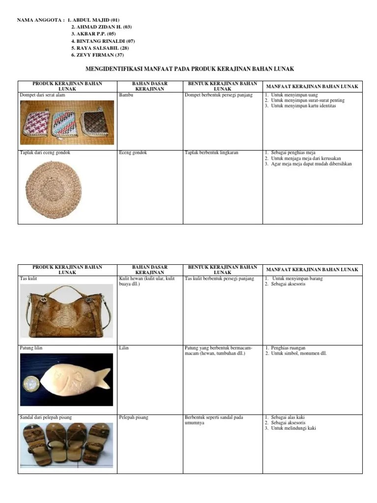 Mengidentifikasi Manfaat Pada Produk Kerajinan Bahan Lunak – Nasi