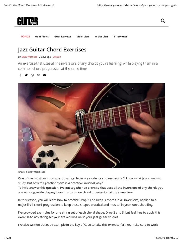 Jazz Guitar Chord Exercises Guitarworld Chord (Music) Guitars