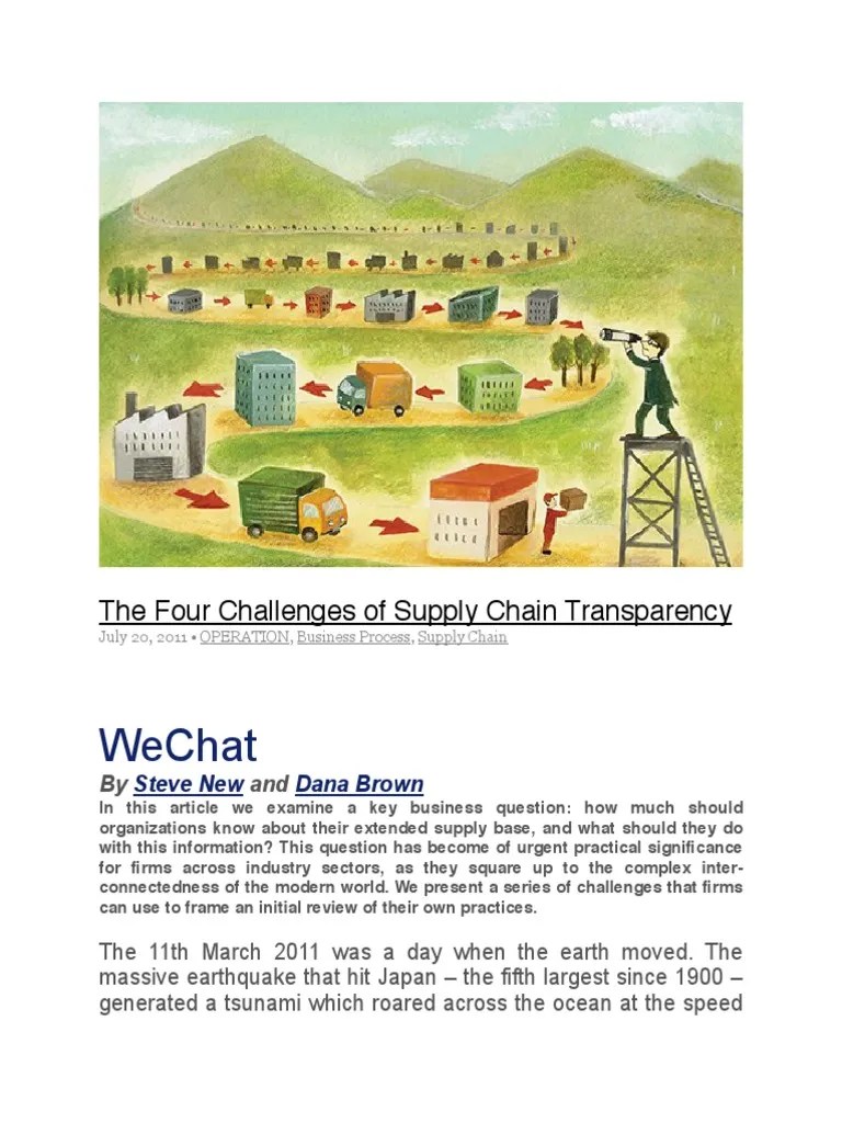 4 Stages of Supply Chain Transparency Supply Chain Procurement