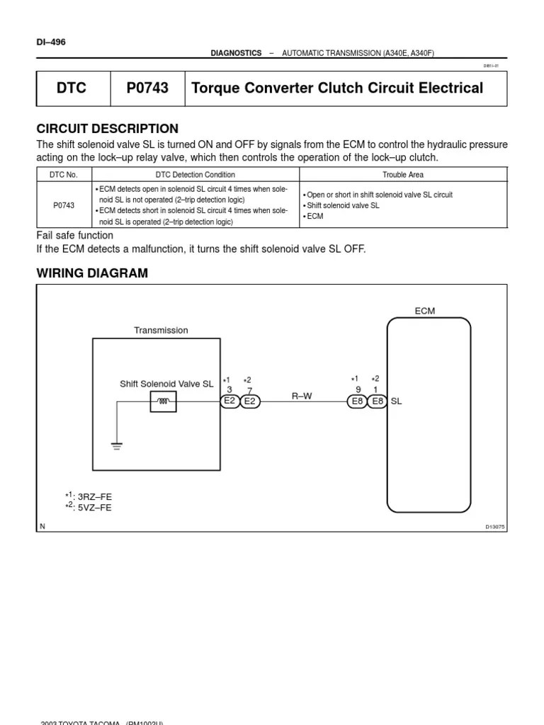 DTC P0743 Torque Converter Clutch Circuit Electrical PDF Electrical