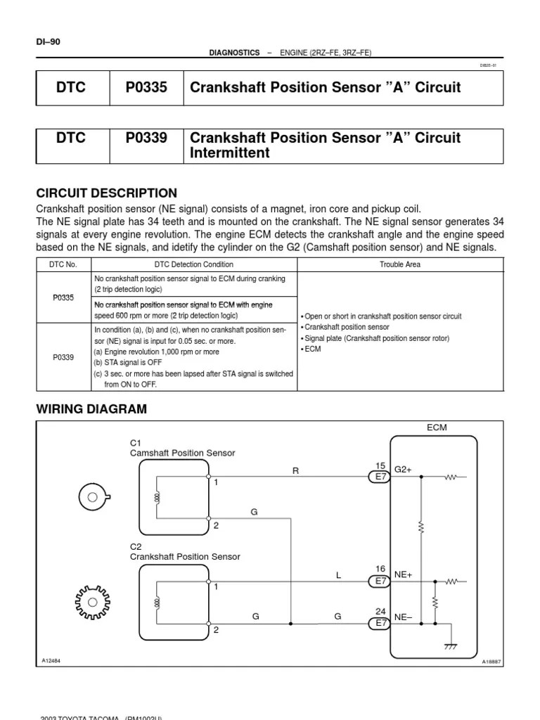 DTC P0335 Crankshaft Position Sensor "A" Circuit PDF Rotating