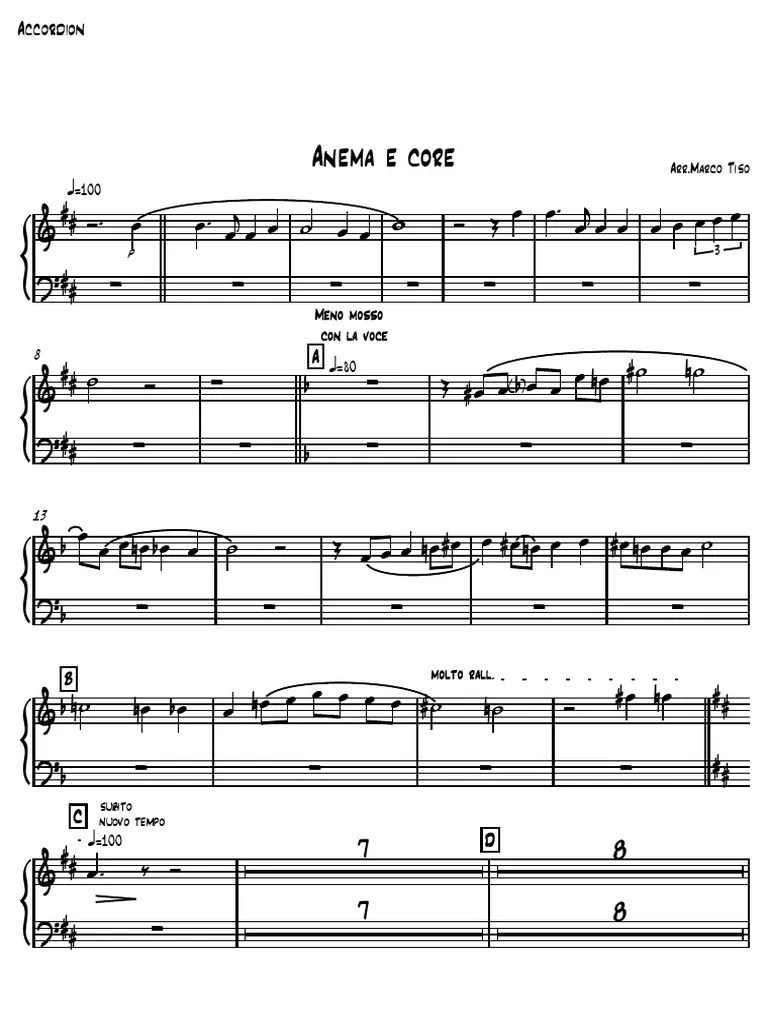 Anema e core Accordion (Key).pdf Entertainment (General) Music