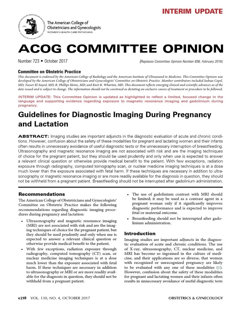Guideline ACOG diagnostic imaging during pregnancy.pdf Medical