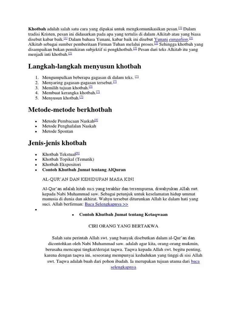 Contoh Khotbah | PDF
