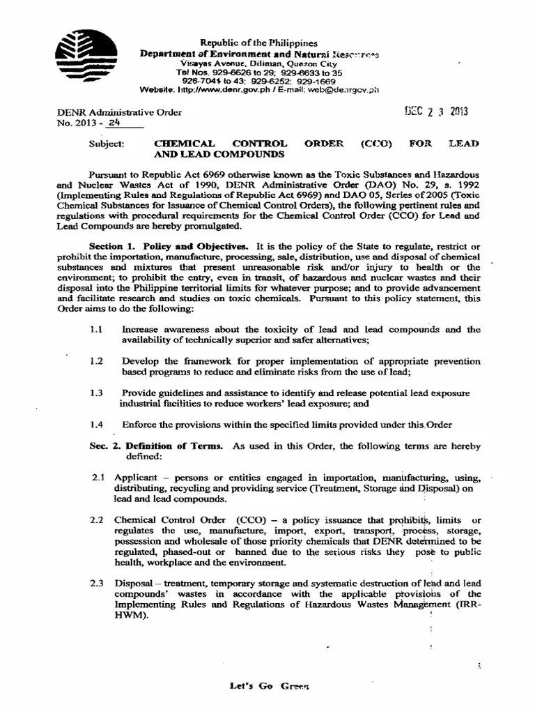 SMRDAO200327 Lead Waste Management