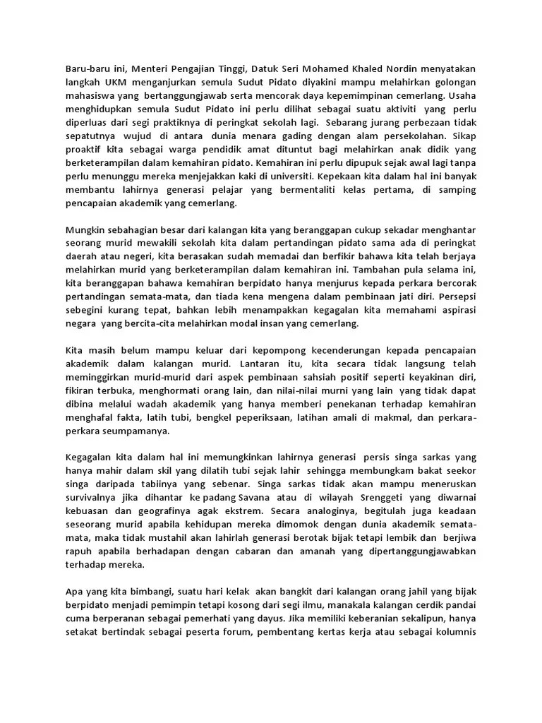 Kertas Kerja Sudut Pidato Gak Patii