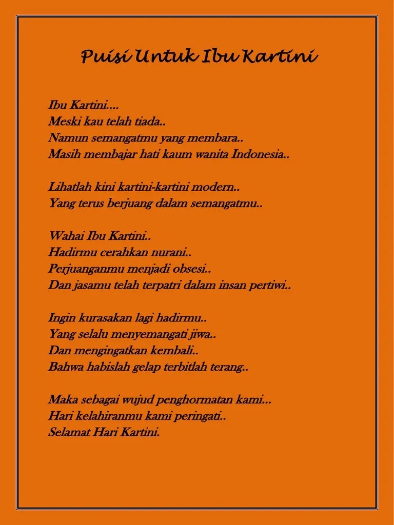 Puisi Untuk Ibu Kartini | PDF