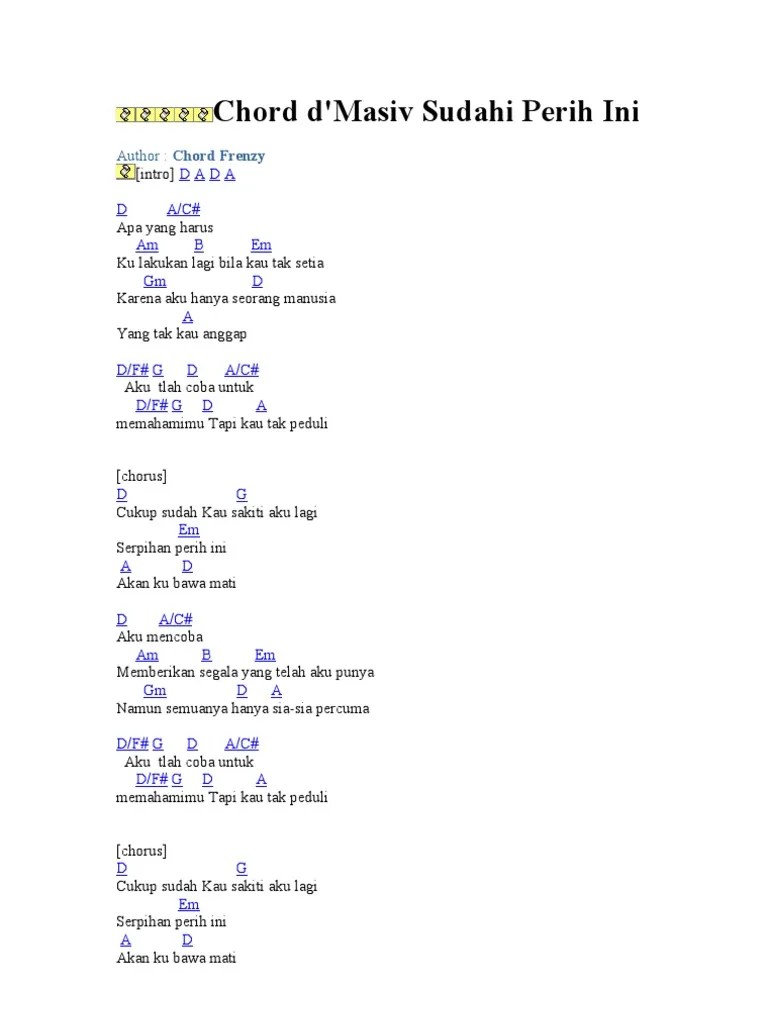 Cukup Sudah Kau Sakiti Aku Lagi Chord – Goreng