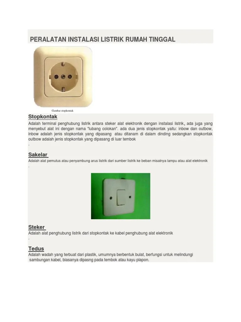 Alat Penghubung Dan Pemutus Aliran Listrik - Berbagai Alat