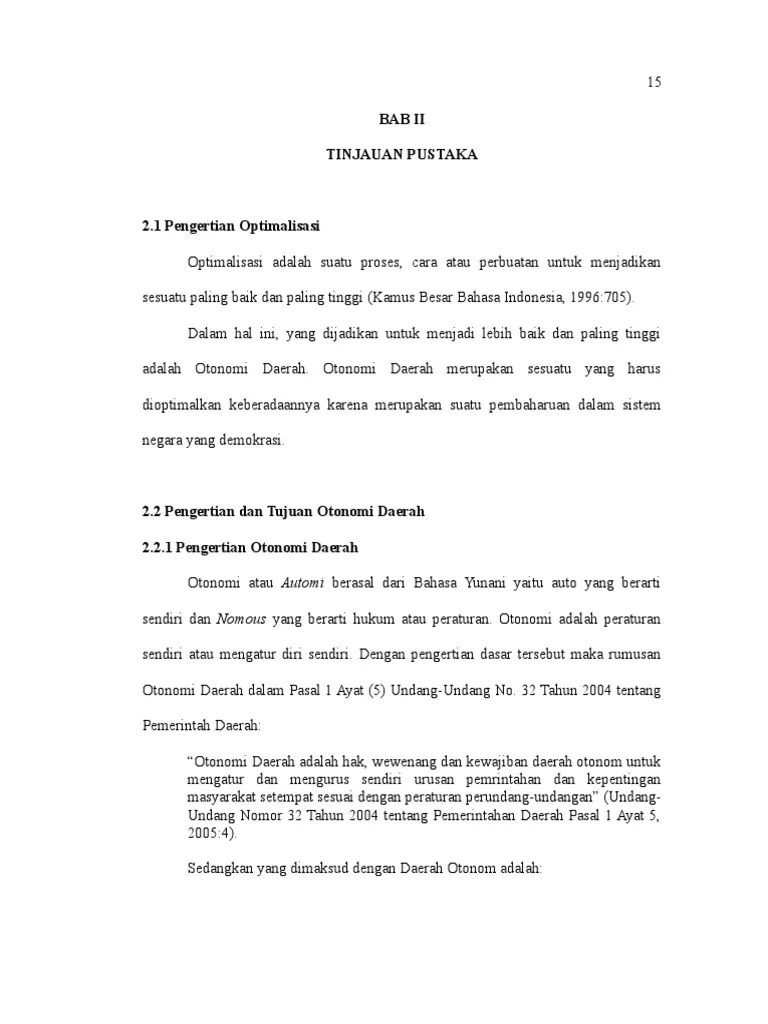 Bab II Otonomi Daerah | PDF
