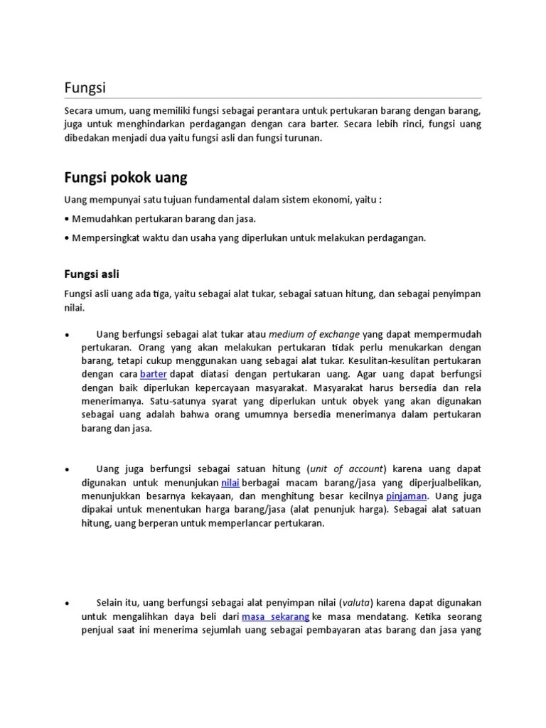 Fungsi Uang | PDF