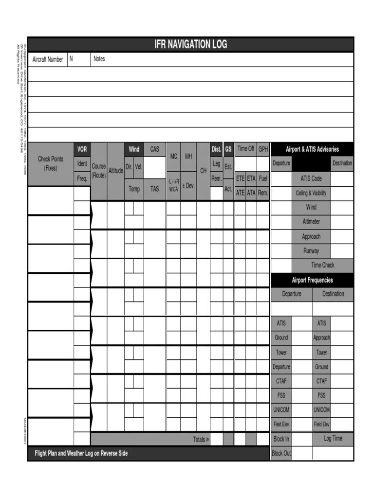Ifr Navlog PDF Instrument Flight Rules Visual Flight Rules