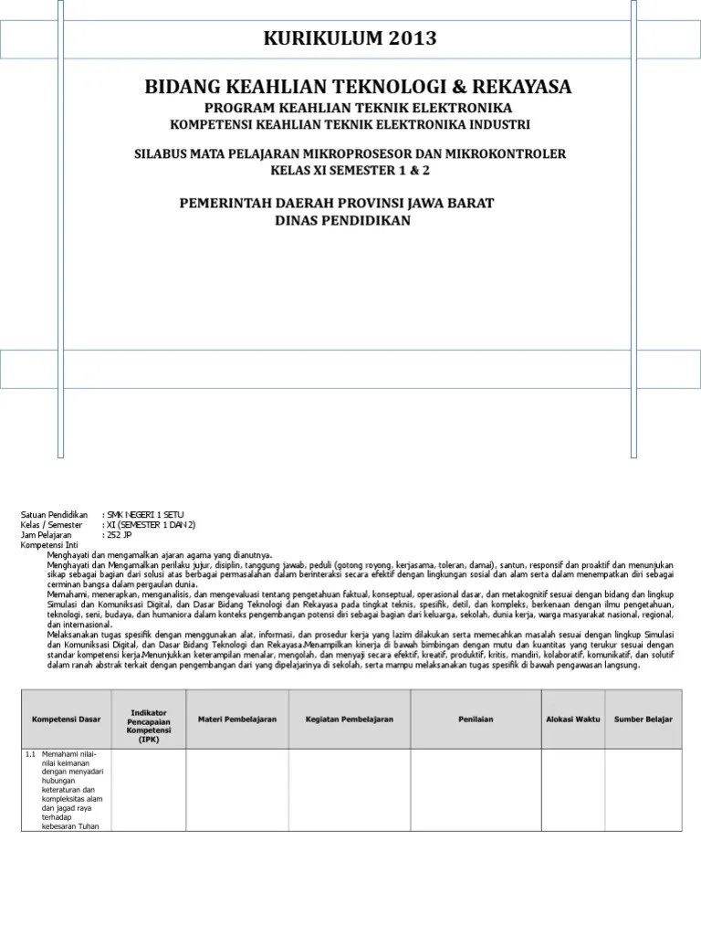 Silabus Mikroprosesor Dan Mikrokontroler