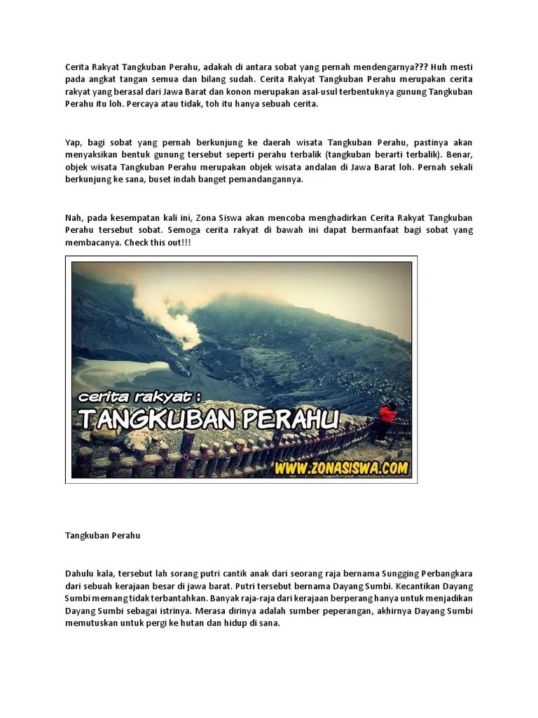 Dongeng Gunung Tangkuban Perahu Bahasa Sunda Singkat - Revisi Id