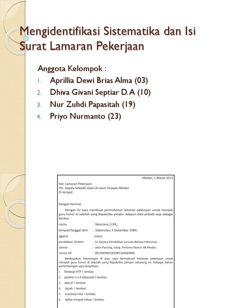 Mengidentifikasi Sistematika dan Isi Surat Lamaran Pekerjaan.pptx