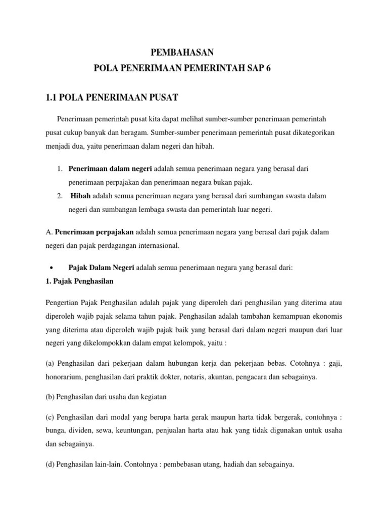 Pola Penerimaan Pemerintah | PDF