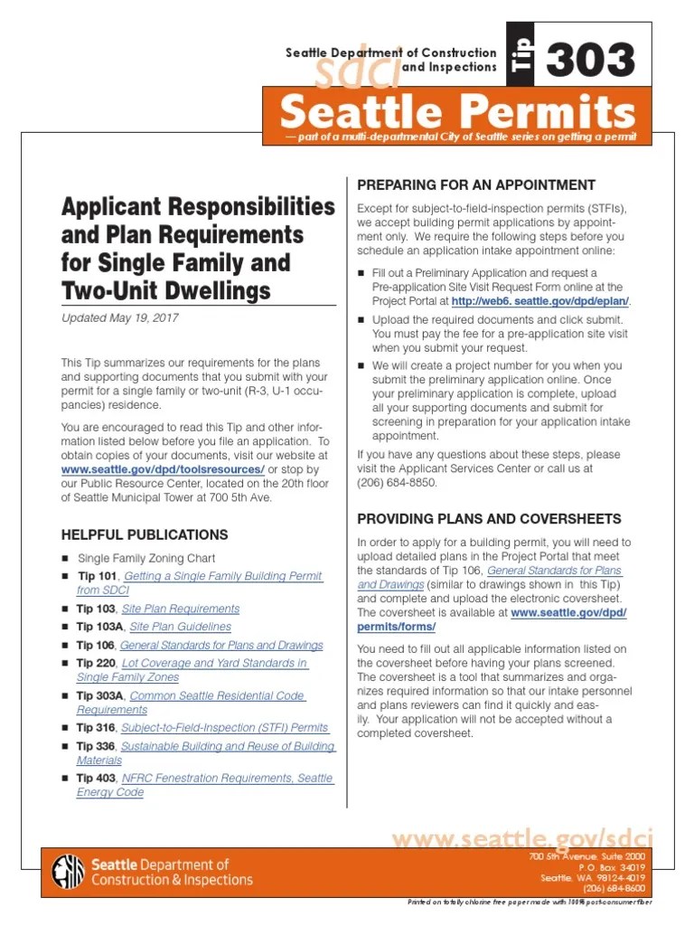 Seattle Permits 303 Wall Roof