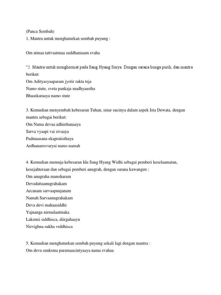 Panca Sembah | PDF