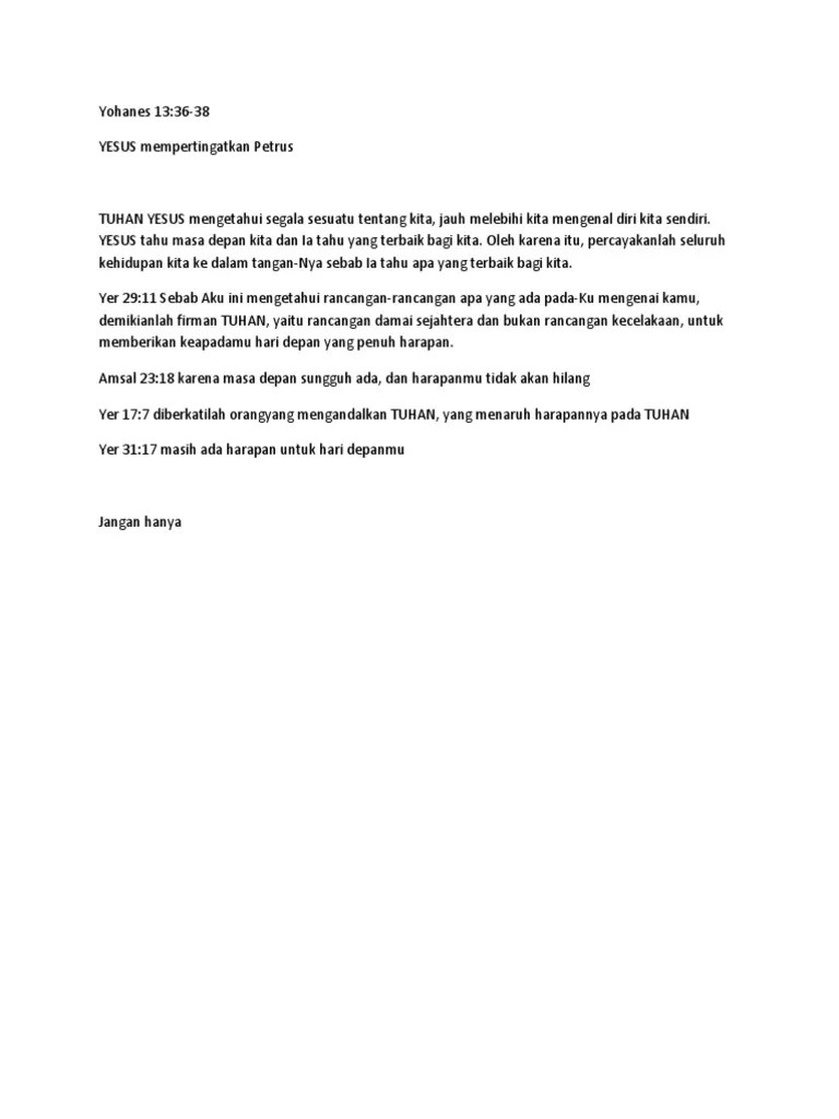 Yohanes 13 36-38 | PDF