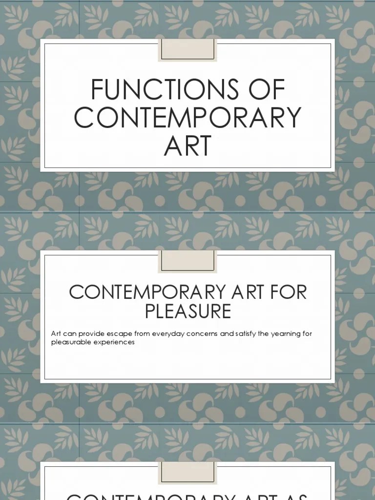 Functions of Contemporary Art PDF