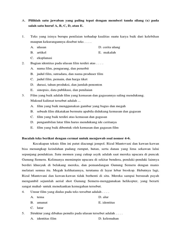 Soal Teks Ulasan Film | PDF