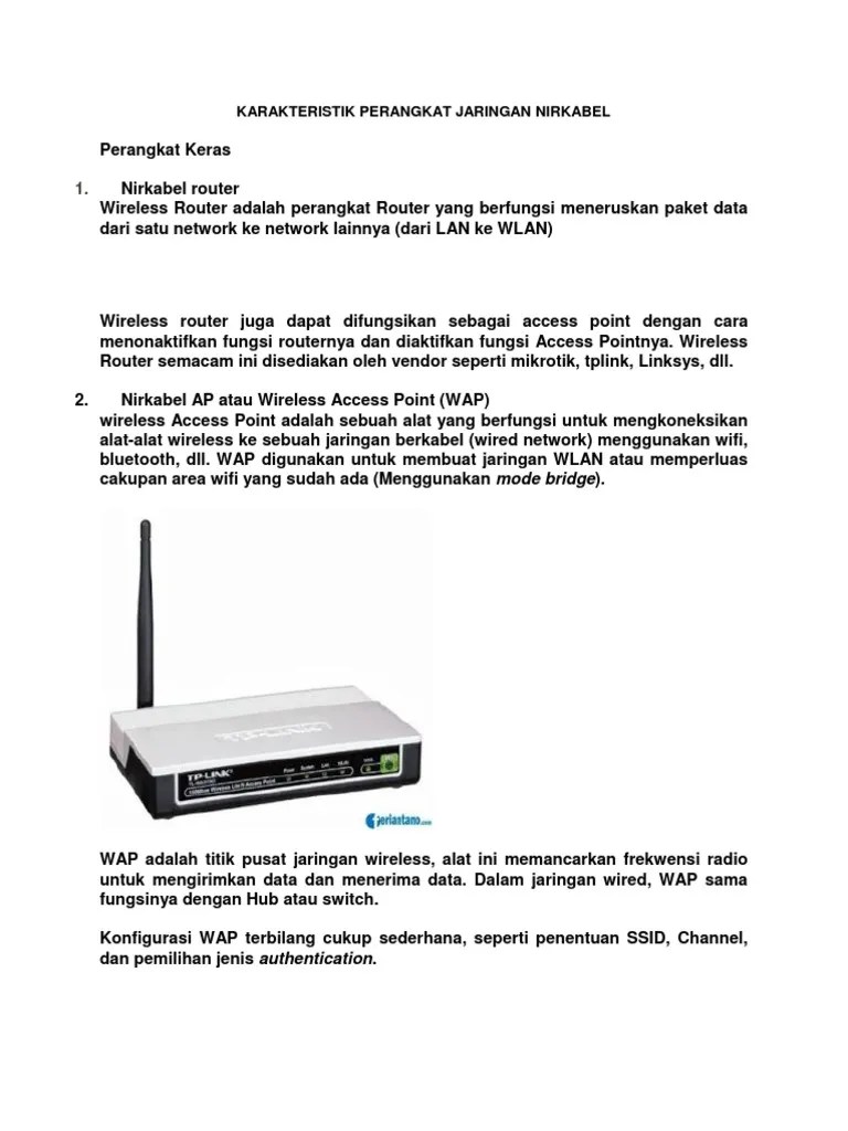 Karakteristik Perangkat Jaringan Nirkabel | PDF