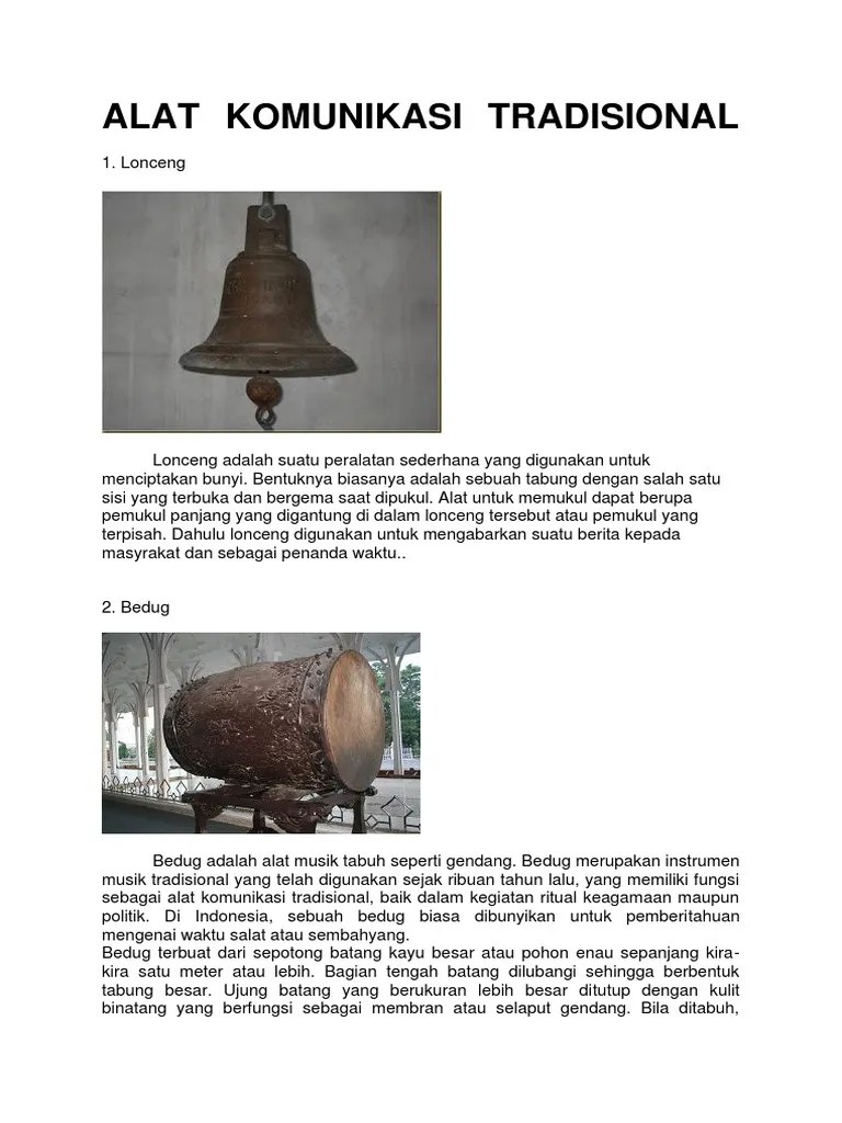 Alat Komunikasi Tradisional Modern | PDF