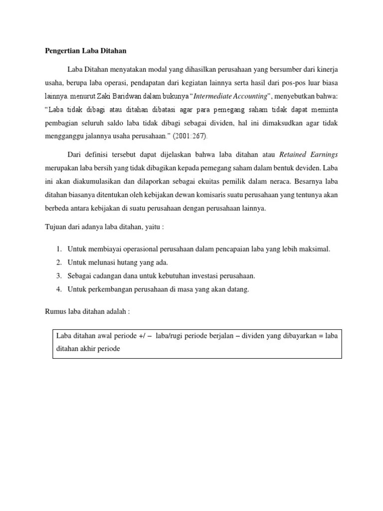 Definisi Laba Ditahan | PDF