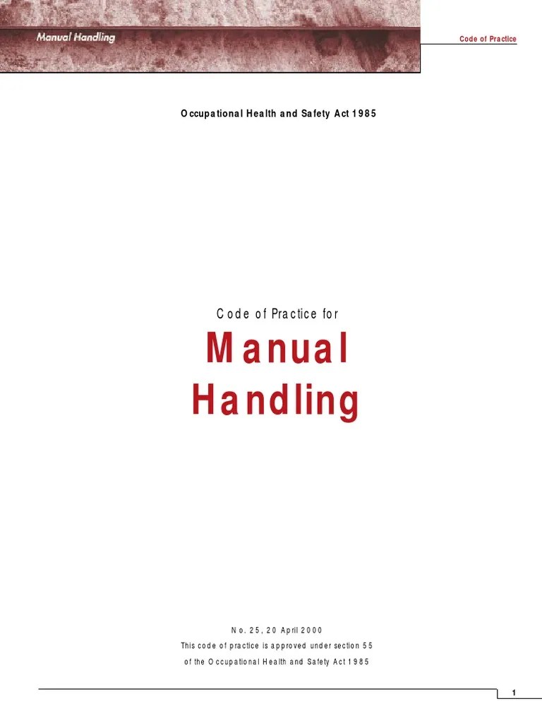 NOC Manual Handling Code of Practice 2000 04 PDF Download Free PDF