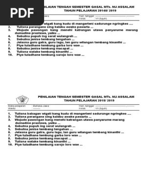 Bahasa Jawa Kls 7 2018 | PDF