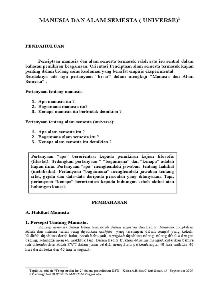 Manusia Dan Alam Semesta New | PDF