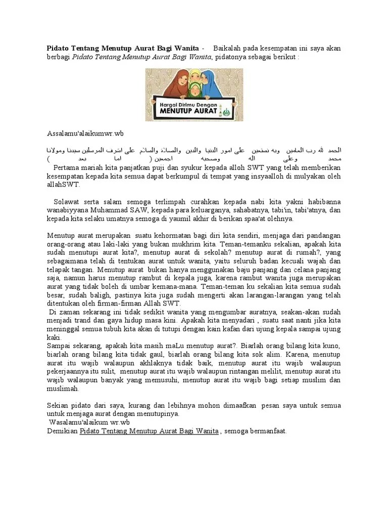 Pidato Tentang Menutup Aurat Bagi Wanita | PDF