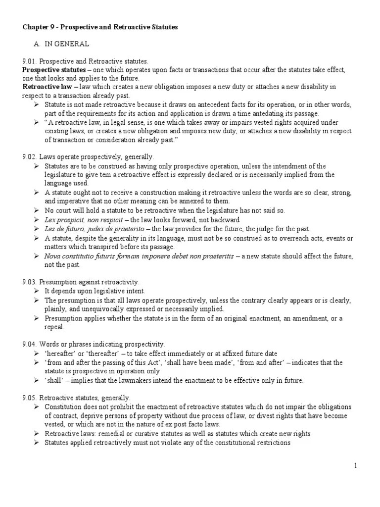 Chapter 9 StatCon PDF Ex Post Facto Law Statute Of Limitations